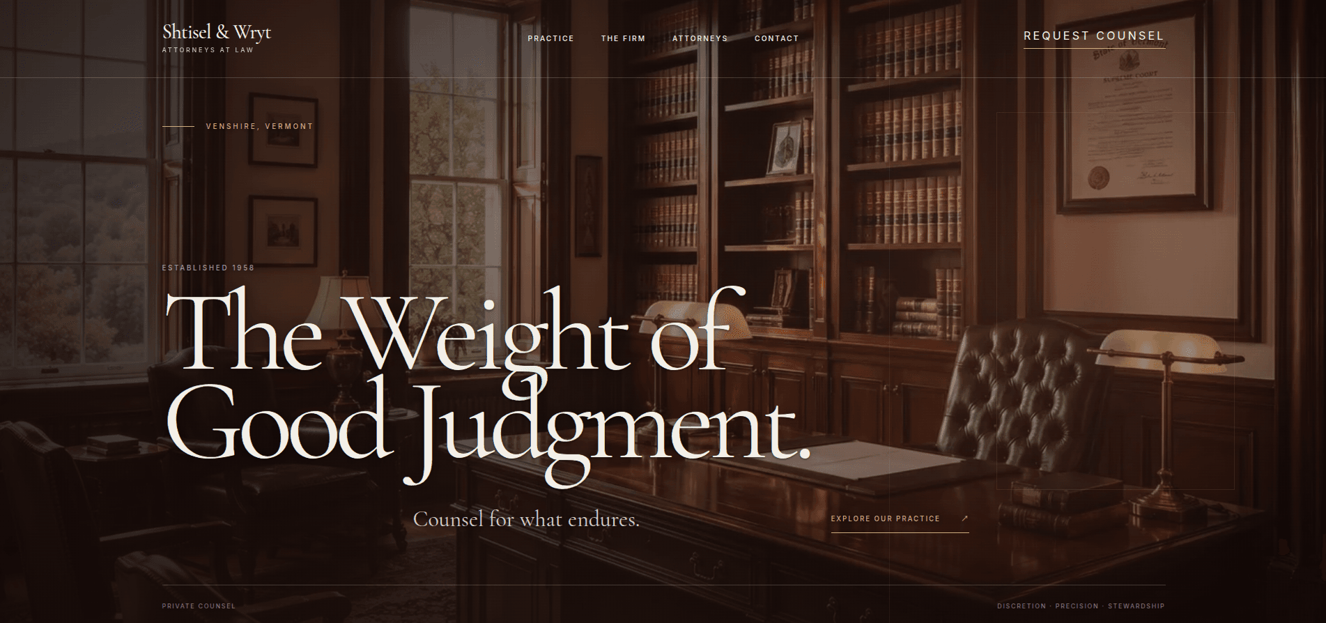 Preview of the Shtisel Wryt Law demonstration website